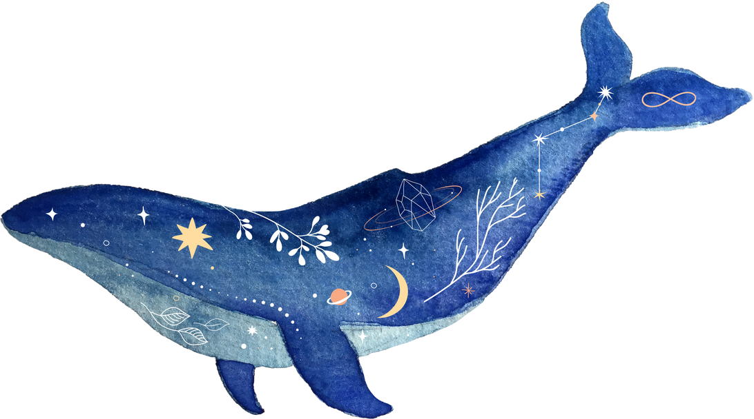 Celestial Watercolor Whale